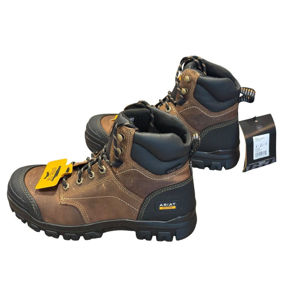Ariat Treadfast 6 Steel Toe Work Boots Mens 8 Distressed Brown EH New in Box